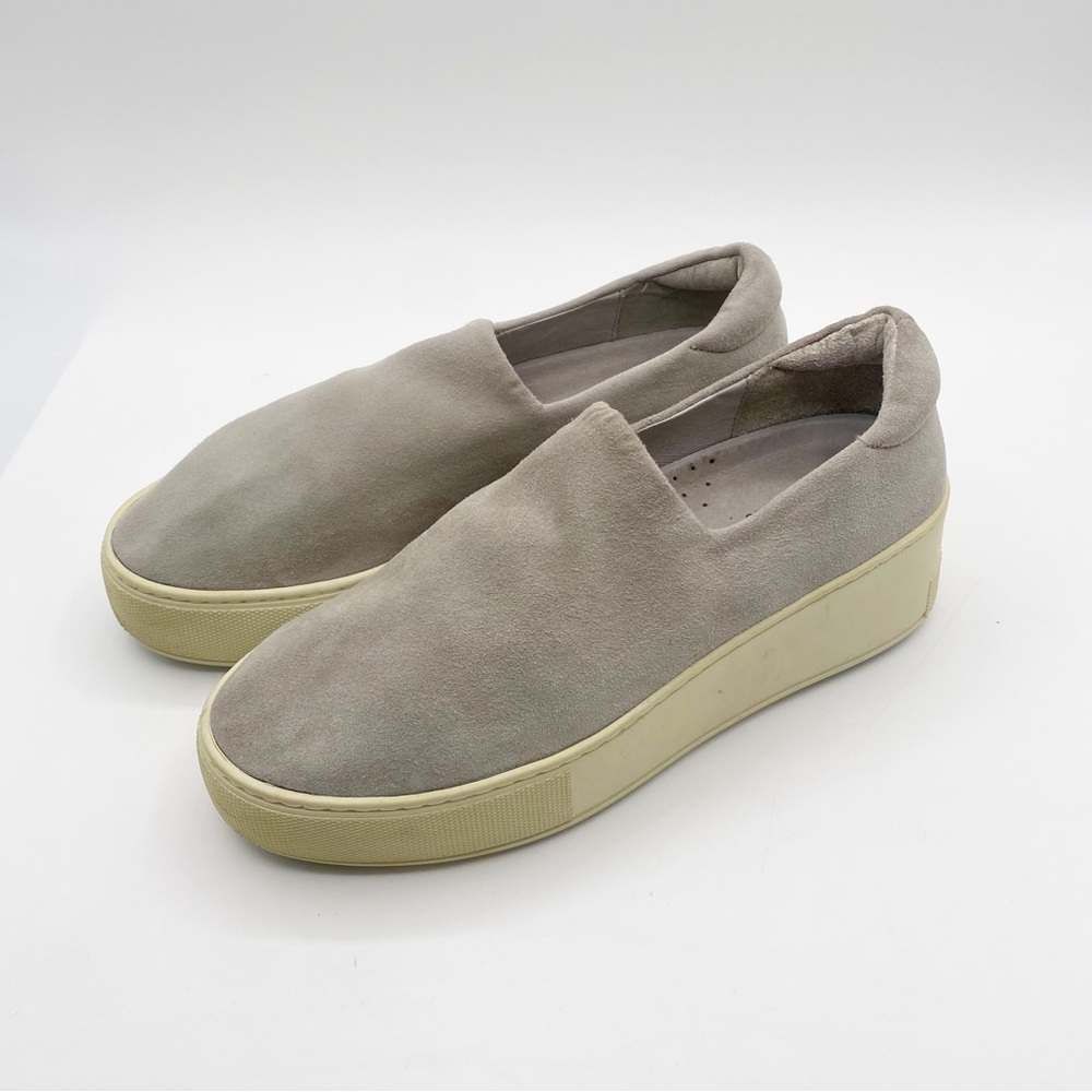 J Slides Taupe Suede Slip-On Shoes Platform Casual Shoes Comfy Sole Cute Sz 6.5